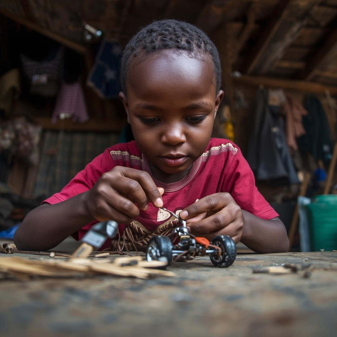 Turning trash into toys is magic! Inventors like you might create Kenya’s next famous toy."
Task: Build a toy from locally available material (e.g., cardboard, bottles, fabric scraps). Film a 30-second video showing: How it works, and why it’s fun (e.g., "This car rolls because...").
Upload: Video (MP4, under 100MB) via the form below.